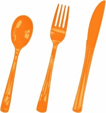 Disposable Plastic Cutlery Silverware Set Heavy Duty Fall Party Supplies