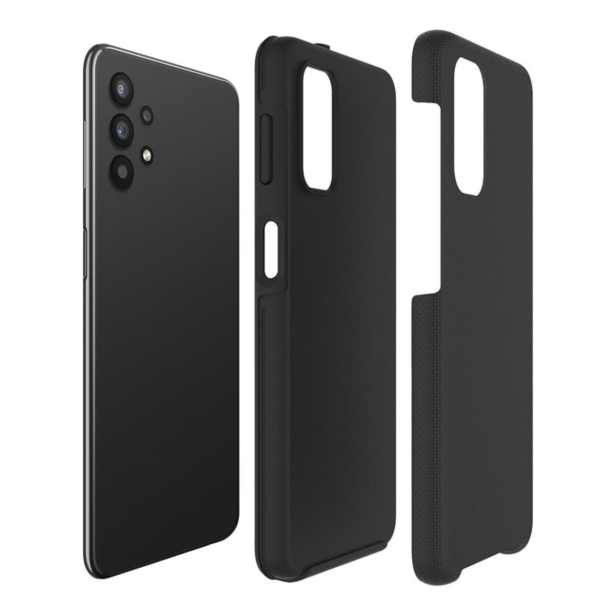 Coque Galaxy A32 5G rigide double couche antichoc noire - 2