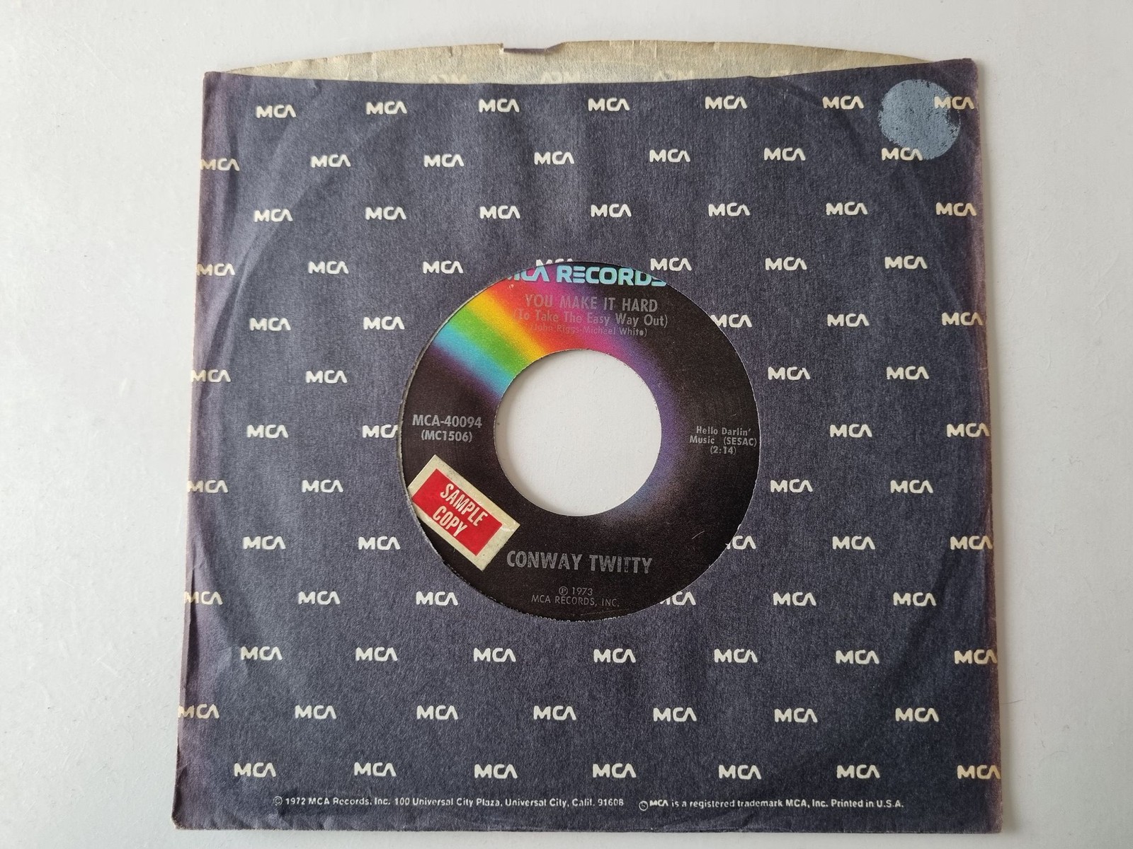 Conway Twitty - You make it hard (to take the easy way out) 7'' Vinyl US