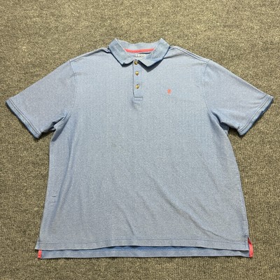 Izod Advantage Performance Mens Polo Shirt Size 3XLT Blue Natural Stretch