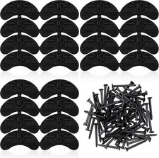 36pcs Black Heel Plates with Nails, Rubber Shoe Heel Repair Pads