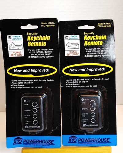 Home Security X10 Powerhouse KR10A Key Fob Chain Remotes Lot of 2 - Picture 3 of 4