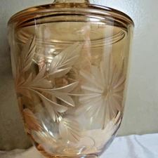 Vintage Gold Cut Glas Candy Jar