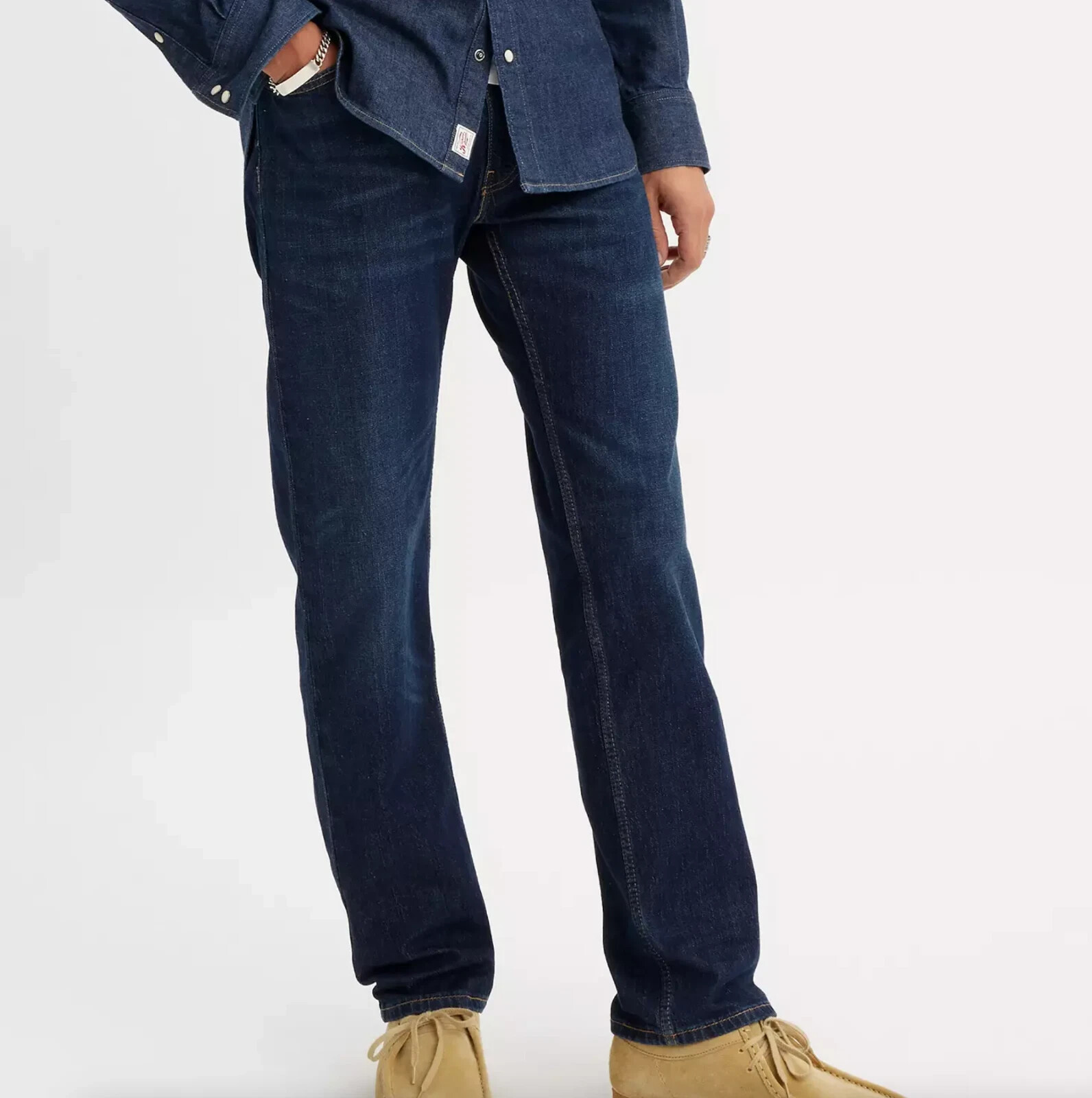 New Levi's 505 Regular Eco Ease Men's Straight Leg Jeans Nail Loop Knot 36 x 30 thumbnail 6