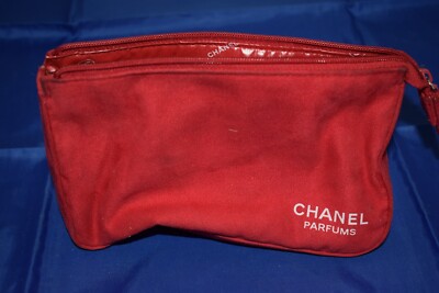 Chanel Bag Makeup Parfums Red Velvet Travel Case Toiletry 9x6