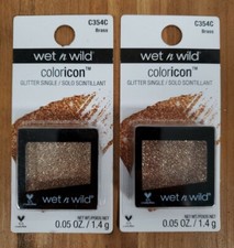 Lot of 2 Wet n Wild BRASS Coloricon Glitter Single Infused with Vitamin E
