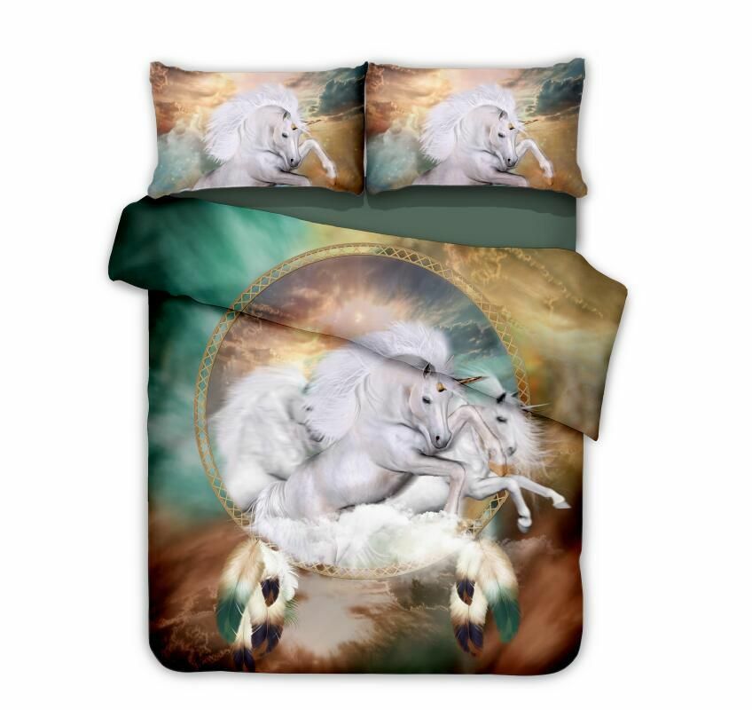 Digital Printed Unicorn 2PC/3PC Bed Linens Single Twin Queen King Size Cover Tania, oryginalna gwarancja