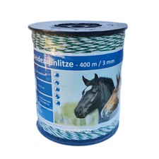 400m Weidezaunlitze 3mm weiss-gr&uuml;n 3xKupferleiter+3xNiroleiter