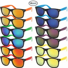 Sunglass Bulk Mens Womens Classic Style 12 Pack Assorted Colors Wholesale Lot