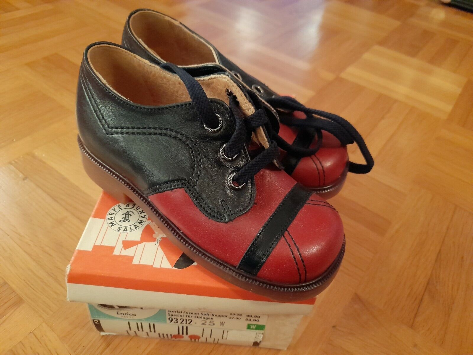 TRUE Vintage Lurchi Salamander Kinder-Schuhe Gr. 25 Original 70er Jahre Leder 