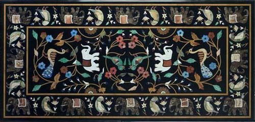 48" x 24" Marble Pietra Dura Inlay Work Dining / center Table Top
