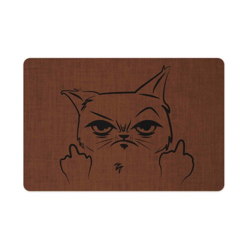 Interluxe Fußmatte 40x60 cm - Grumpy Cat - rutschfeste Fussmatte, Katze witzig - Bild 8 von 28