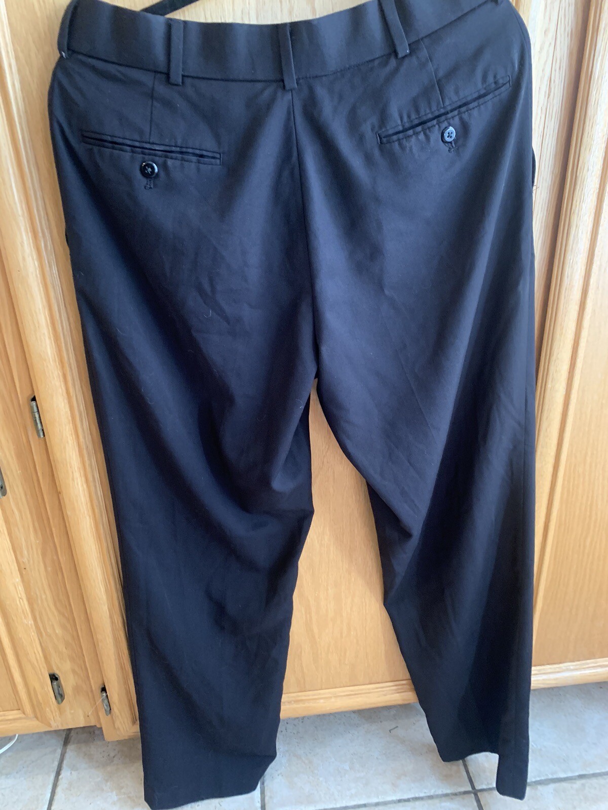 Stafford Pants Men's 32 X 32 Travel Black Flat Front Dress Slacks eBay