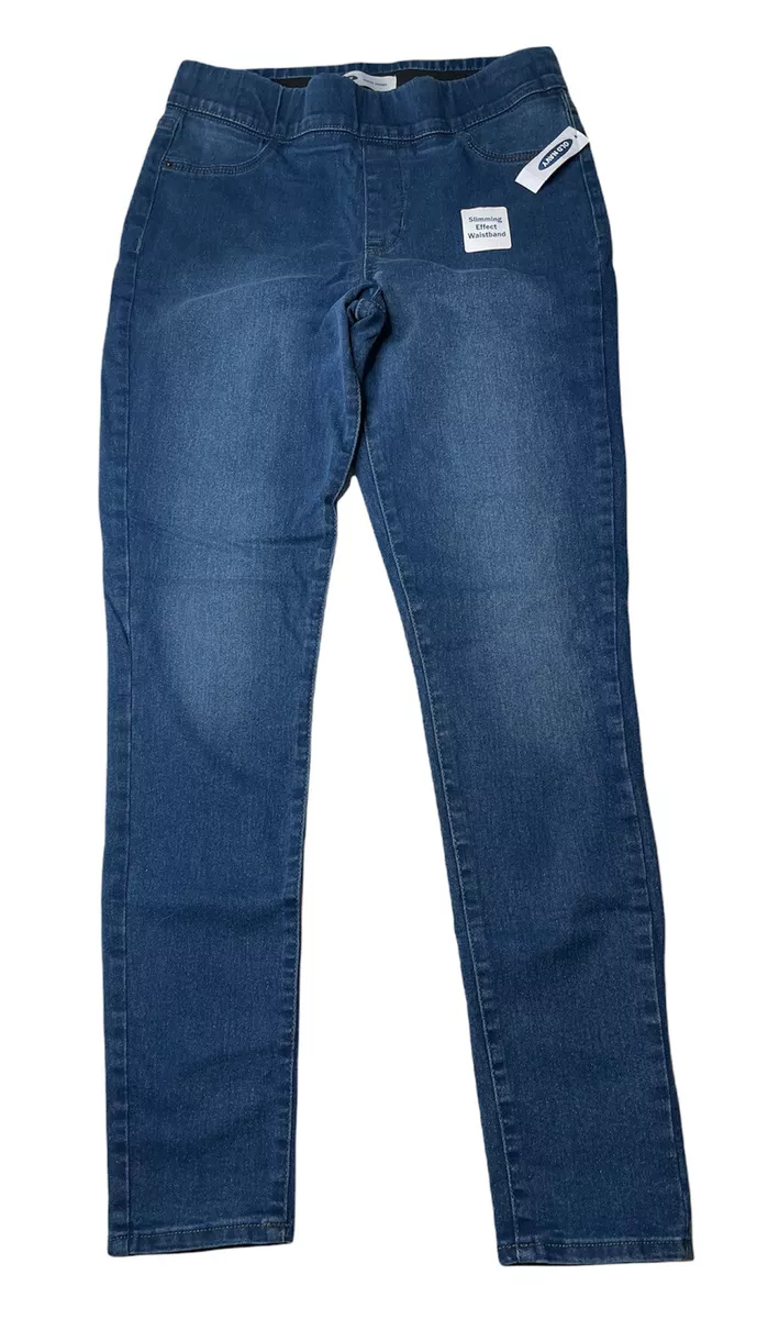 NEW Womens Old Navy Slimming Effect Stretch Pull On Super Skinny Jeans Sz 8 Long