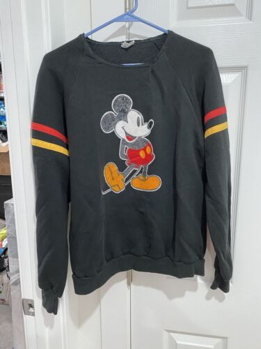 1990s Mickey Mouse Sweatshirt USA Adult Large Pullover Raglan Sweater Vintage