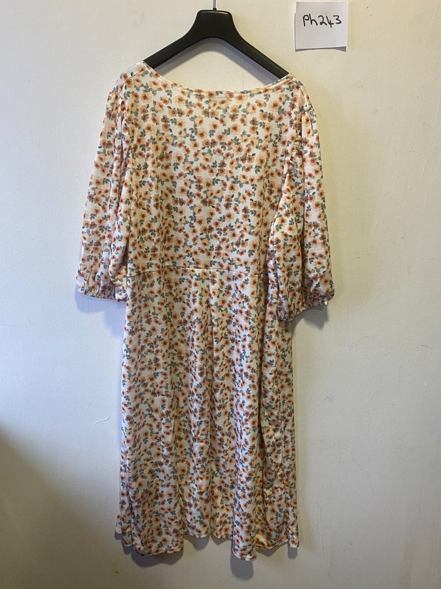YOURS CLOTHING Yellow Ditsy Floral Midi Dress PLUS Size UK 22