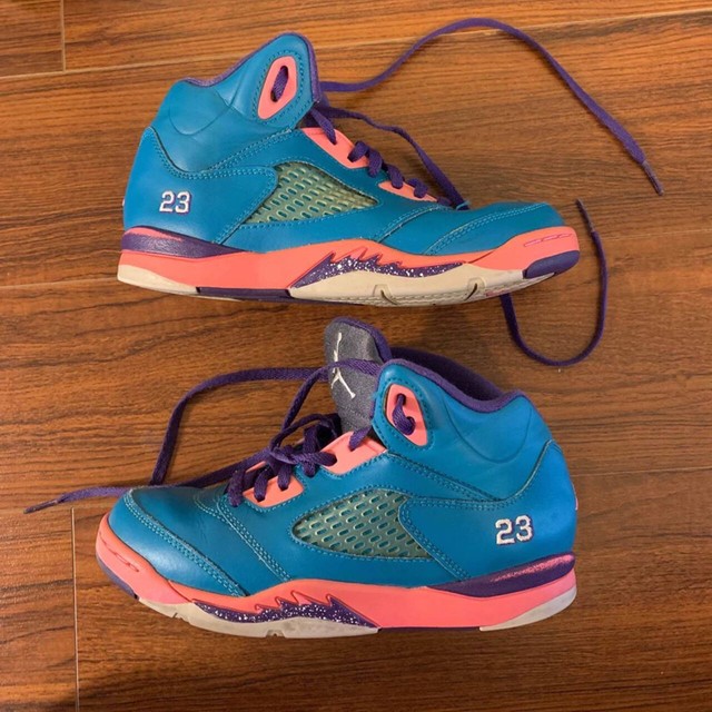 Air Jordan 5 Retro PS Teal Pink Blue Purple Size 2Y 2013 Release 440893-307 | eBay