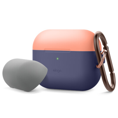 AirPods Pro Case  -  elago  Duo Hang Case [Peach, Medium Grey + Jean Indigo]