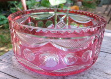 Coupe Overlay Cristal Taillé Ancienne