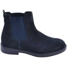 Beatles uomo stivaletto elastico chelsea vera pelle camoscio blu fondo gomma mad