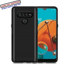 Funda TPU suave delgada de fibra de carbono táctil natural para teléfono celular LG K51 LM-K500QM