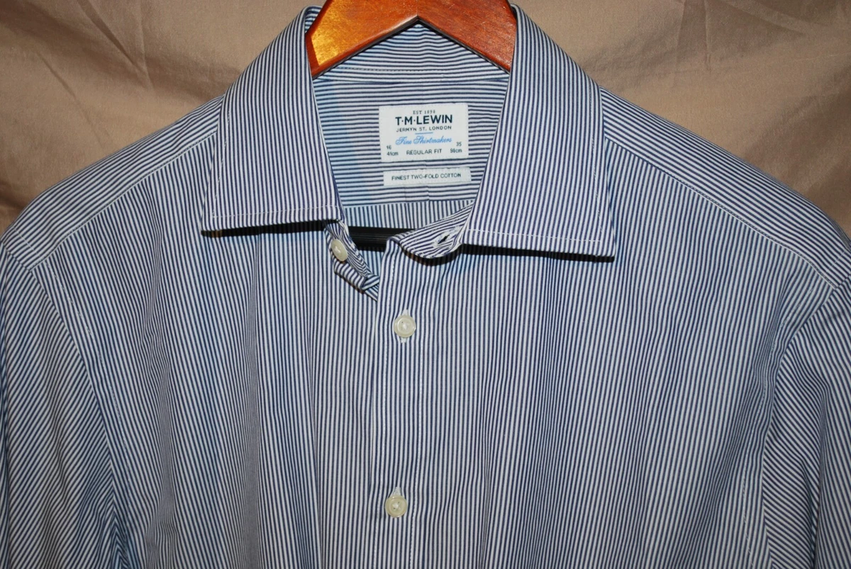 Mens French Blue Classic Fit Shirt With White Collar