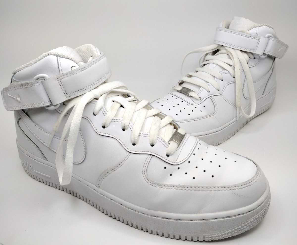 Nike Air Force 315123-111 Triple White 2020 Shoes Mid Sneakers Men's Size  12