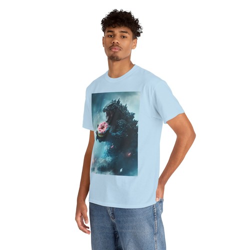 HUNGRY GODZILLA DONUT SWEETS TSHIRT TEE GIFT MEN DAD MONSTER JAPAN ANIME SHIRT - Picture 21 of 22