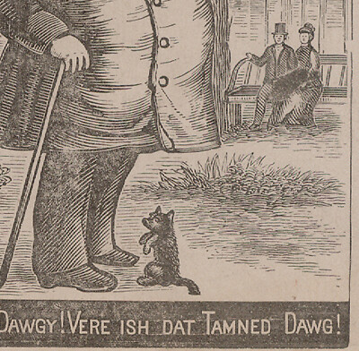 GREAT ATLANTIC & PACIFIC TEA CO TRADE CARD, NEGATIVE GERMAN SLANG, SM DOG  K1127