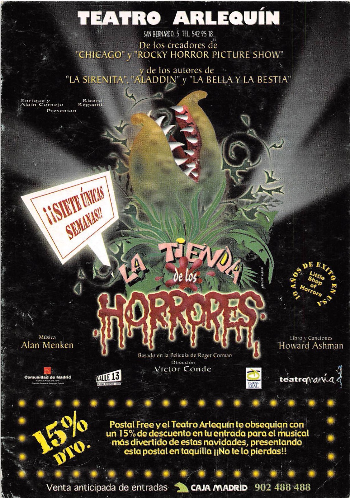 BF39806 teatro arlequín la tienda de los horrores estrellas de cine música