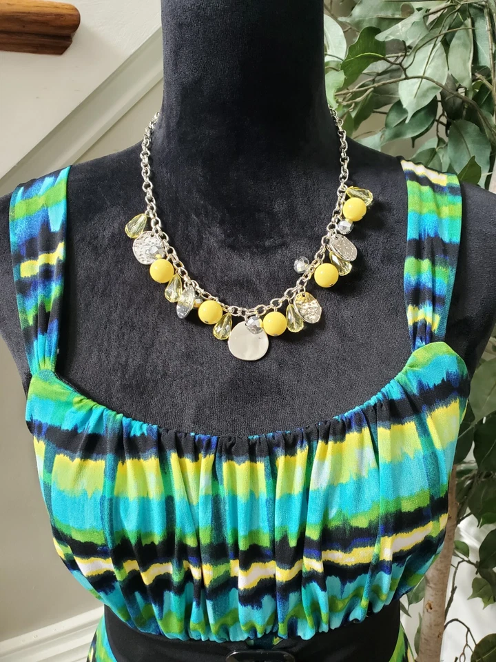 Iz Byer Women Multicolor Tie Dye Square Neck Sleeveless Belted Top Blouse Size M - Image 2 of 4