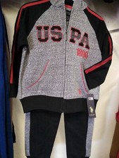 US POLO ASSN. Boys 2PC Set SZ 4, 5/6, 7/8 Long Sleeve Multicolor Hoodie  Pants