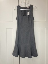 NWT Banana Republic Dress Women's Sz 0 Gray Dark Charcoal Ponte Drop-Waist Dress