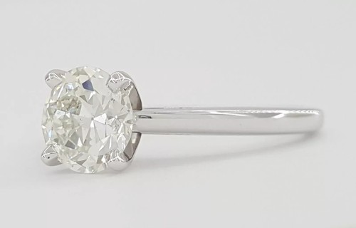 Old European Cut Diamond Solitaire Engagement Ring 1.08 ct 14k White Gold - Picture 2 of 5