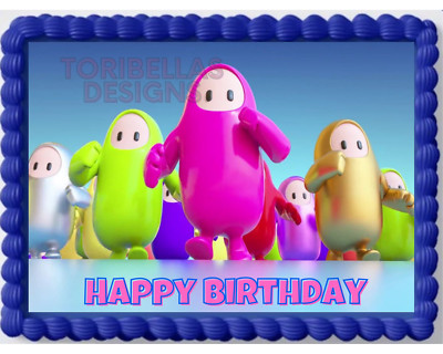 Fall Guy Video Gamer Online Birthday Image Edible Cake Topper Frosting Sheet