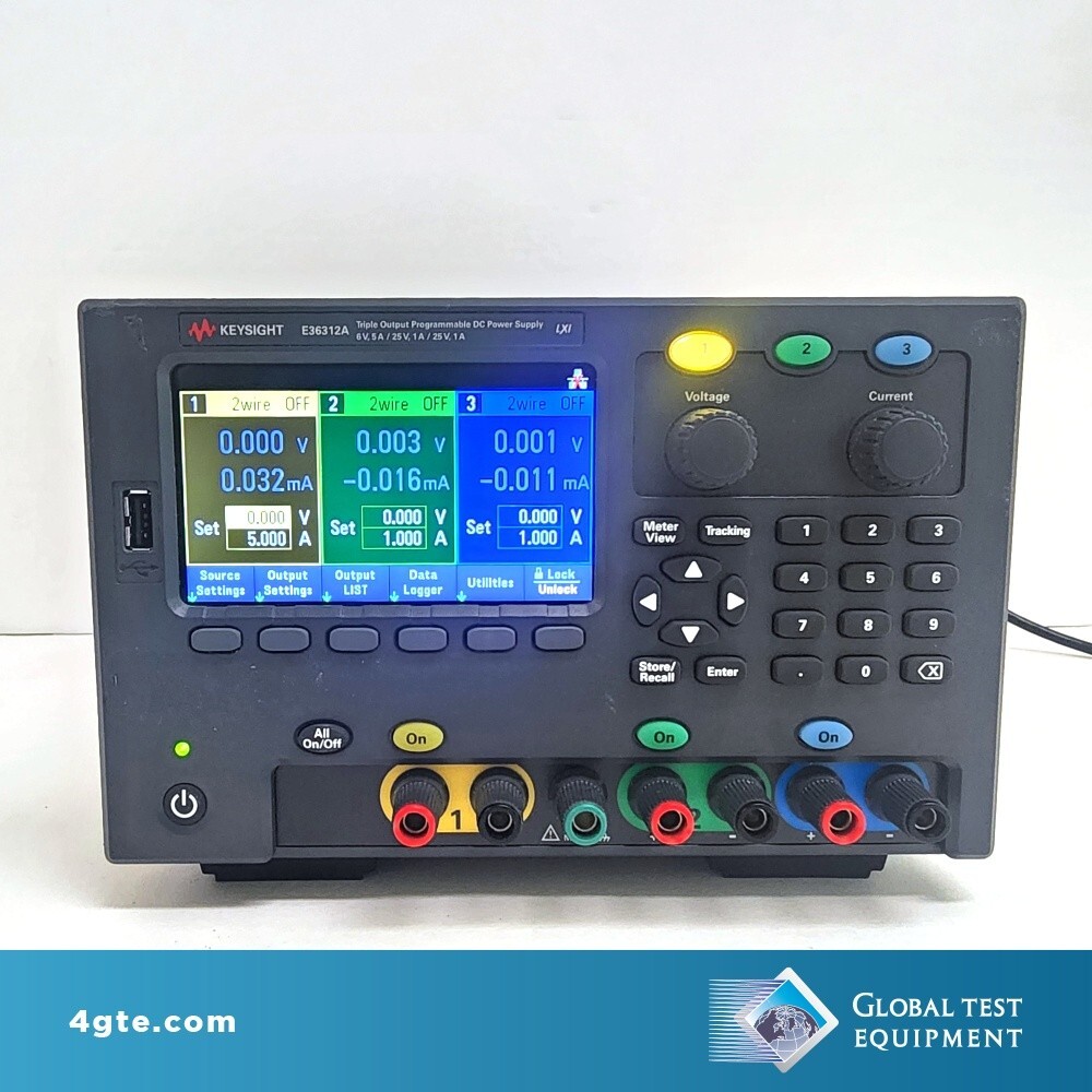 Keysight E36312A-GPB DC power supply, triple-output, 6 V, 5 A and