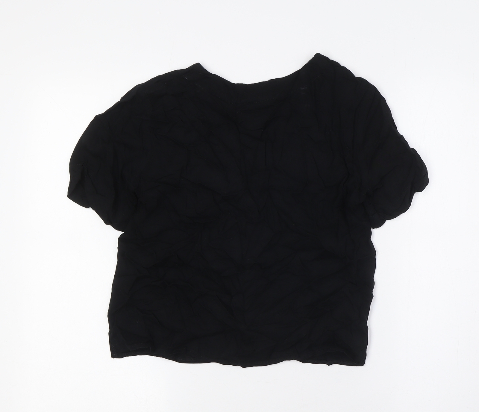 ASOS Womens Black Viscose Basic Button-Up Size 6 … - image 2