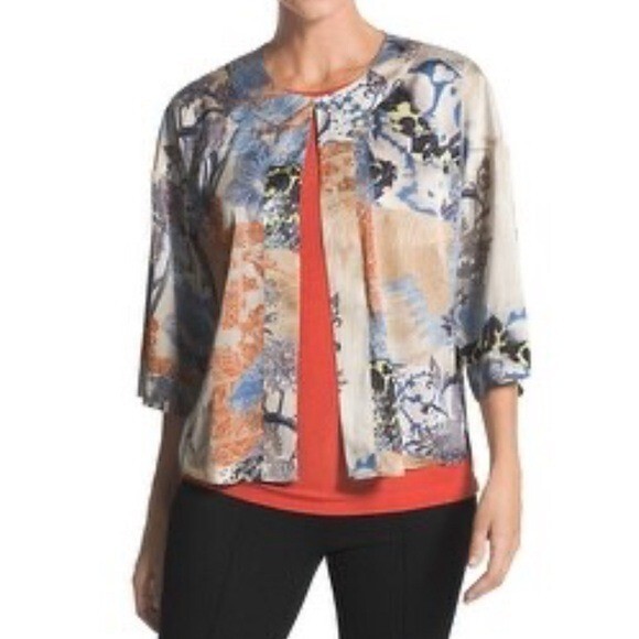 Chico's Travel Collection Jacket Patchwork Print … - image 8