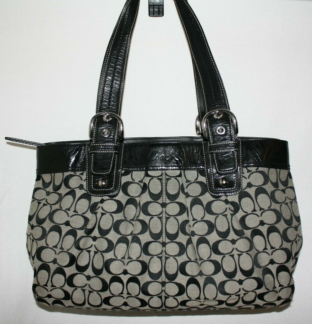 Coach Authentic Signature Purse/Tote Color Black and … Gem