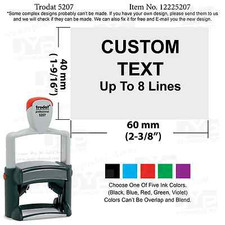 Trodat 5207 Rubber Self Inking Stamp with 8 Lines Customization Text