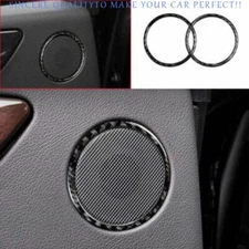For Benz ML GL 2012-2016 Real Carbon Fiber Inner Door Speaker Sound Ring Trim