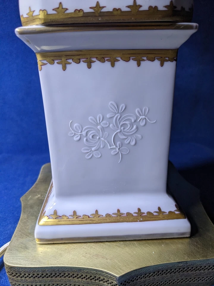 Lámpara de porcelana renacimiento Luis XVI - Porcelaine De Paris - 1890-1910 Foto 4 de 4