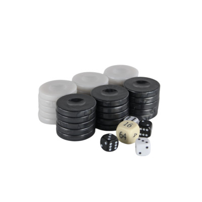 Acryl Black Pearl Backgammon Figuren 36 mm
