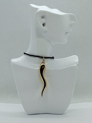 950 $ brandneu großer 1,75'' italienisches Horn Charm Anhänger 14kt Gelbgold