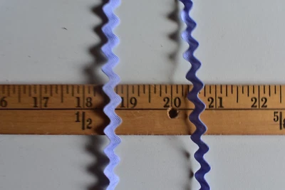 IRIS PURPLE RICK RACK POLYESTER TRIM 5 YARDS X 3/8 INCHES WIDE - Image 1 of 2