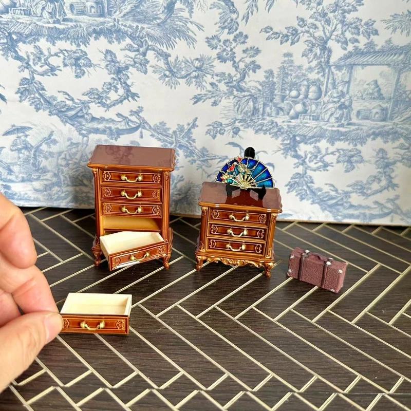 5PC 1/24 Scale Dollhouse Miniatures Furniture Chest of Drawers Cabinet Accessory - Image 4 of 4