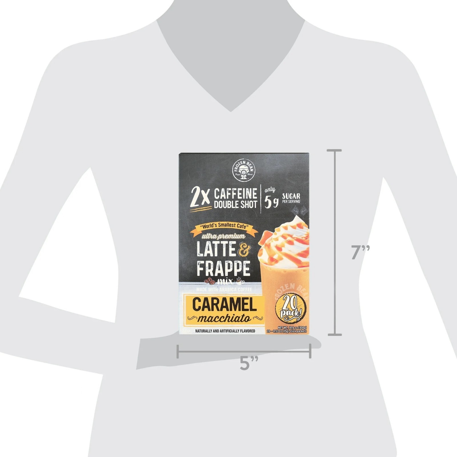 Frozen Bean Ultra-Premium Caramel Macchiato Latte & Frappe Drink Mix 20 Pk