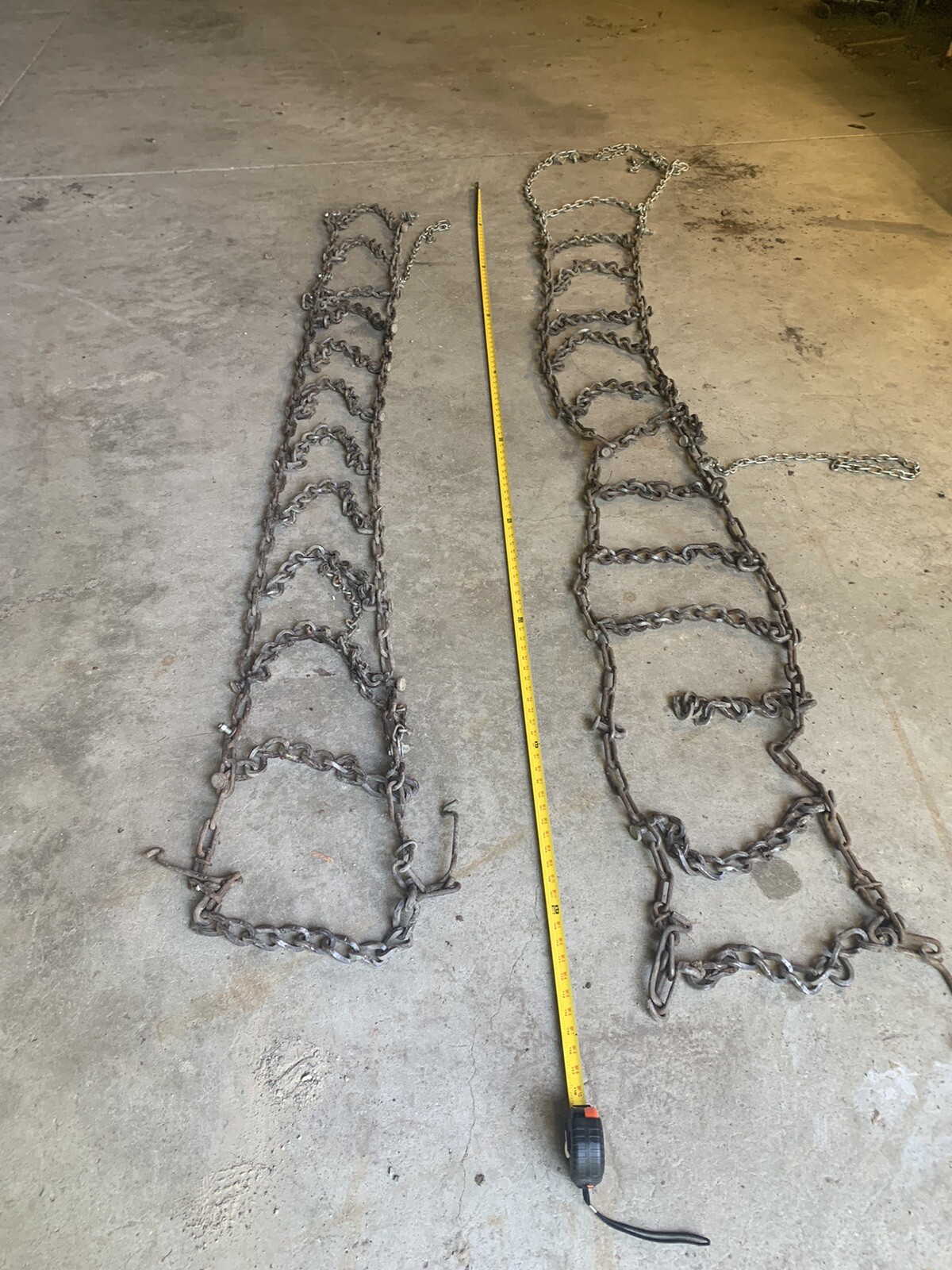 Used AG Tractor Tire Chains They Measure 96”Long X 14” Wide Laying On