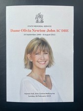 Olivia Newton-John State Memorial Official Program - RARE