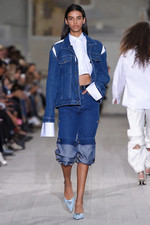 Y/project Blue Layered Denim Jacket With Cut Outs